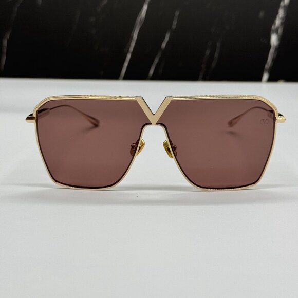 NEW VALENTINO SUNGLASSES GOLD WOMEN VALENTINO V-GOLD SHIELD VLS-137B main image 5